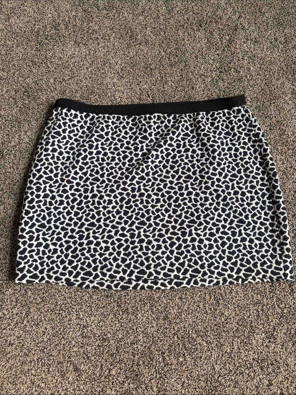 Express Black and White Mini Skirt with Animal Print
